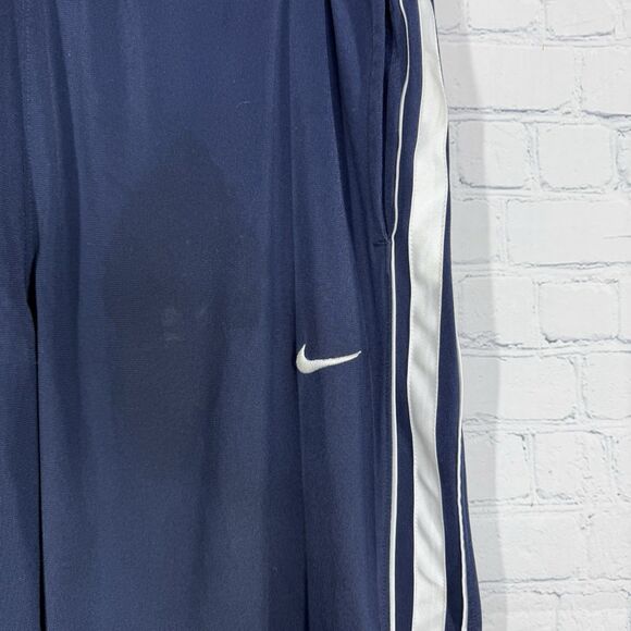 Nike Track Pants Mens Navy Blue Solid Polyester Swoosh Logo Straight Leg Active - Picture 8 of 15